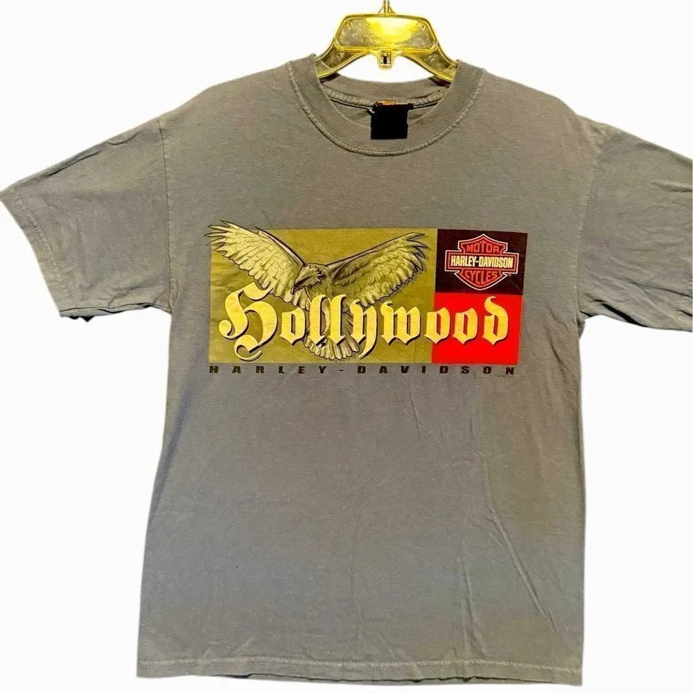Harley-Davidson Hollywood California Crewneck Men’s Blue Medium Tee-Shirt
